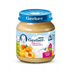 Пюре, Gerber (Гербер) 125 г абрикос творог с 5 мес