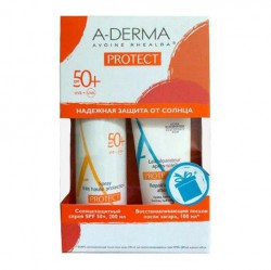 Набор A-Derma Протект солнцезащитный спрей SPF50+ + лосьон после загара восстанавливающий 200 мл + 100 мл
