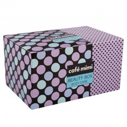 Набор Cafe Mimi Бьюти Бокс боди кеа мочалка молочко для тела мыло соль для ванн