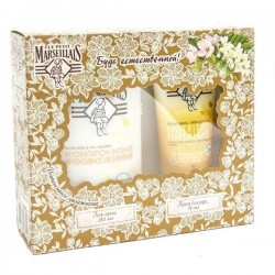 Набор Le Petit Marseillais гель для душа Акация и масло карите + питательный крем для рук Карите Сладкий миндаль 250 мл + 75 мл